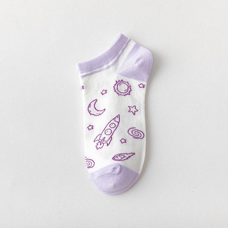 Ulzzang Girl Stars Planets Socks