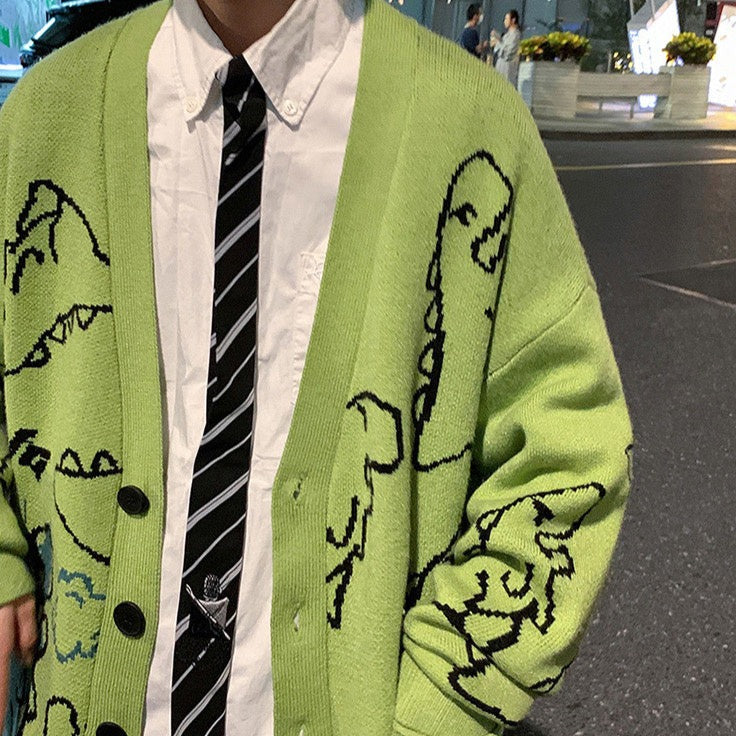 Cartoon Dinosaur Cardigan & Sweater