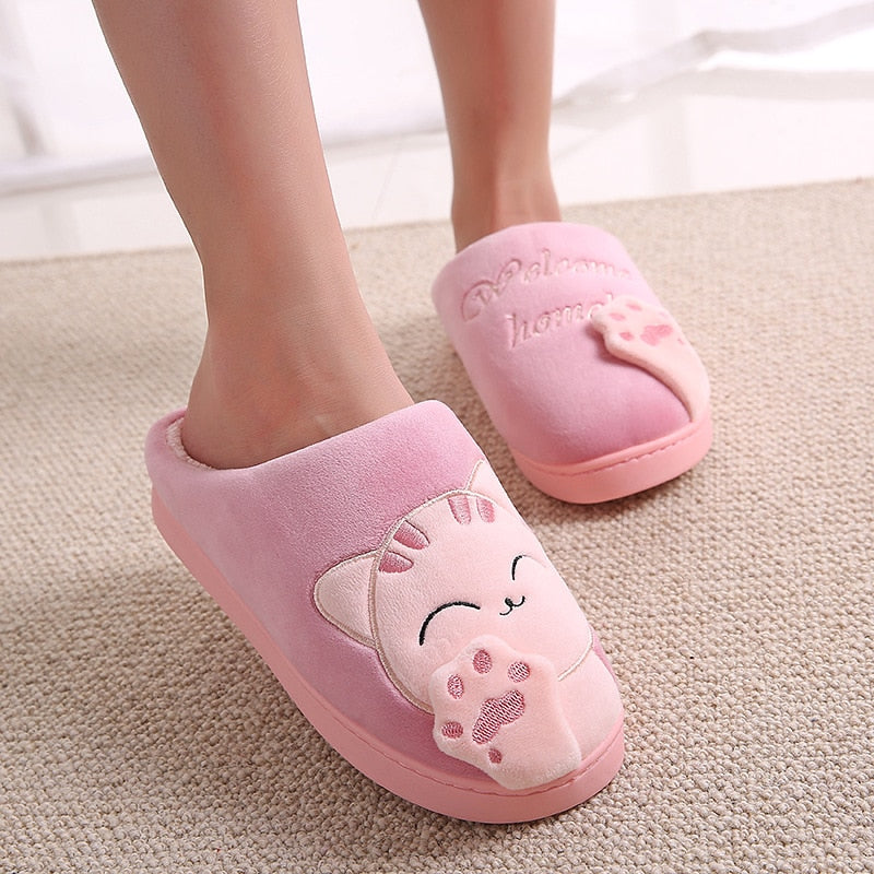 Plush Cat Slippers