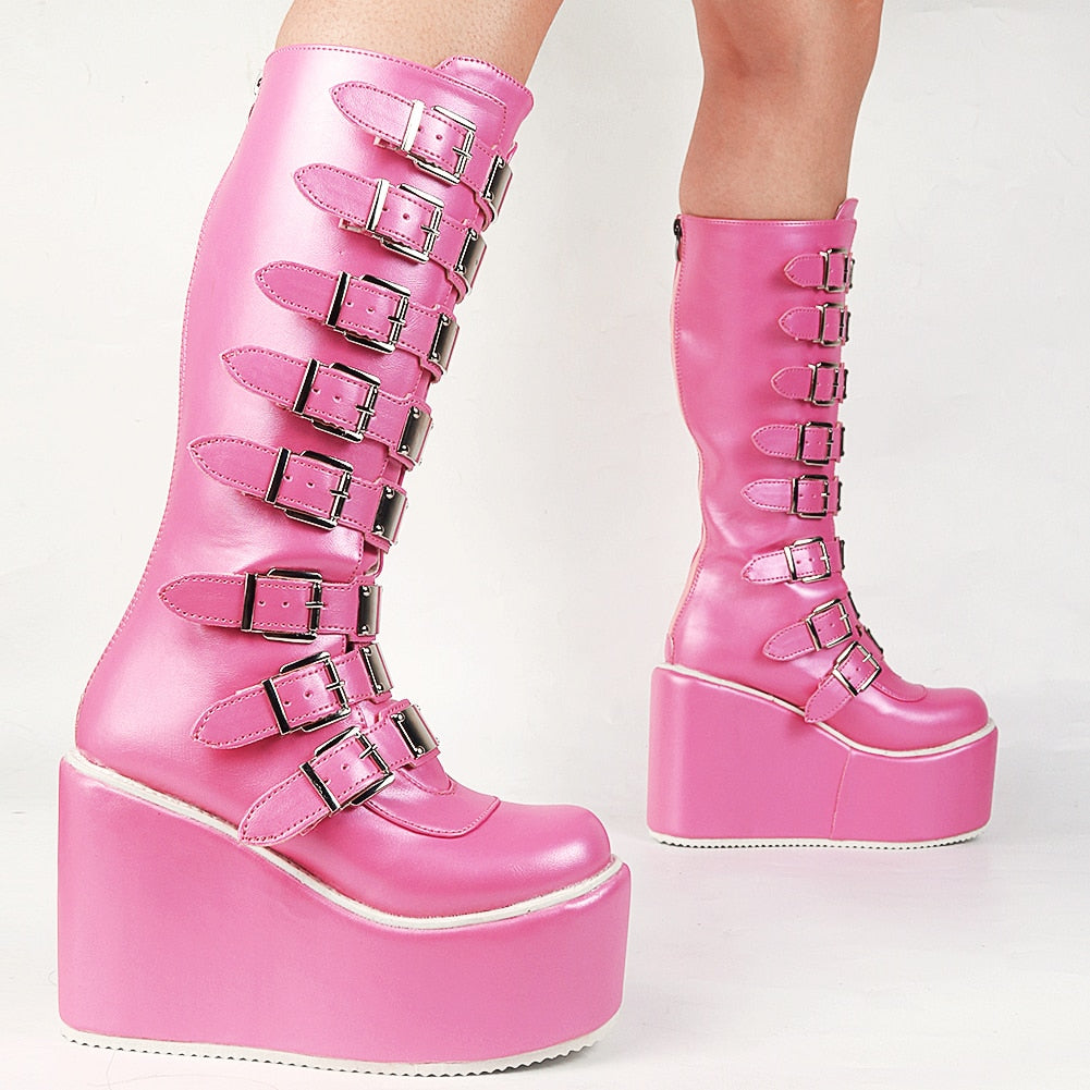 Pastel Gothic Platform Boots