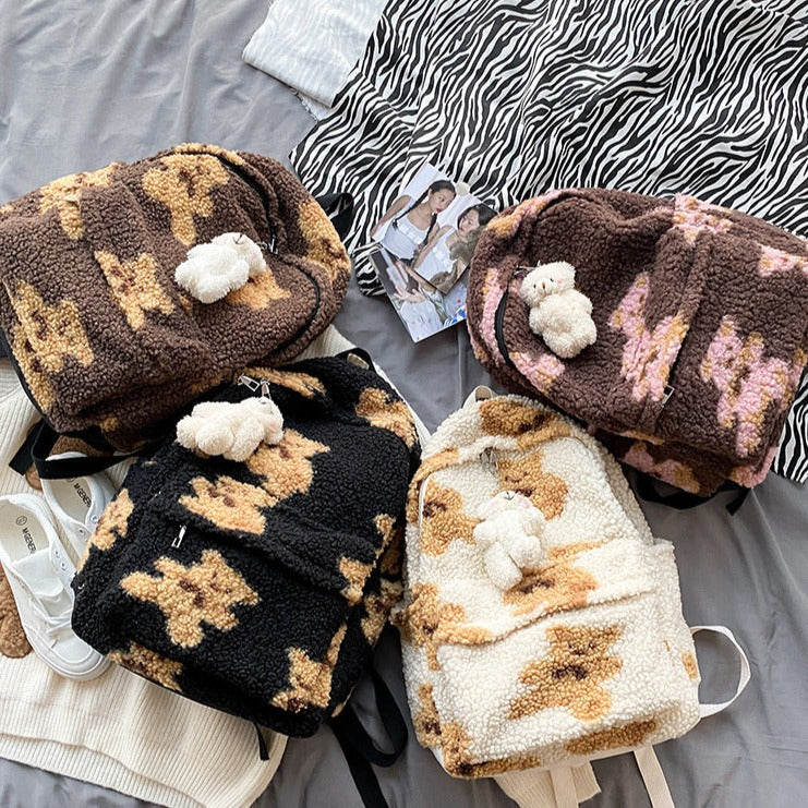 Cute Fluffy School Backpack