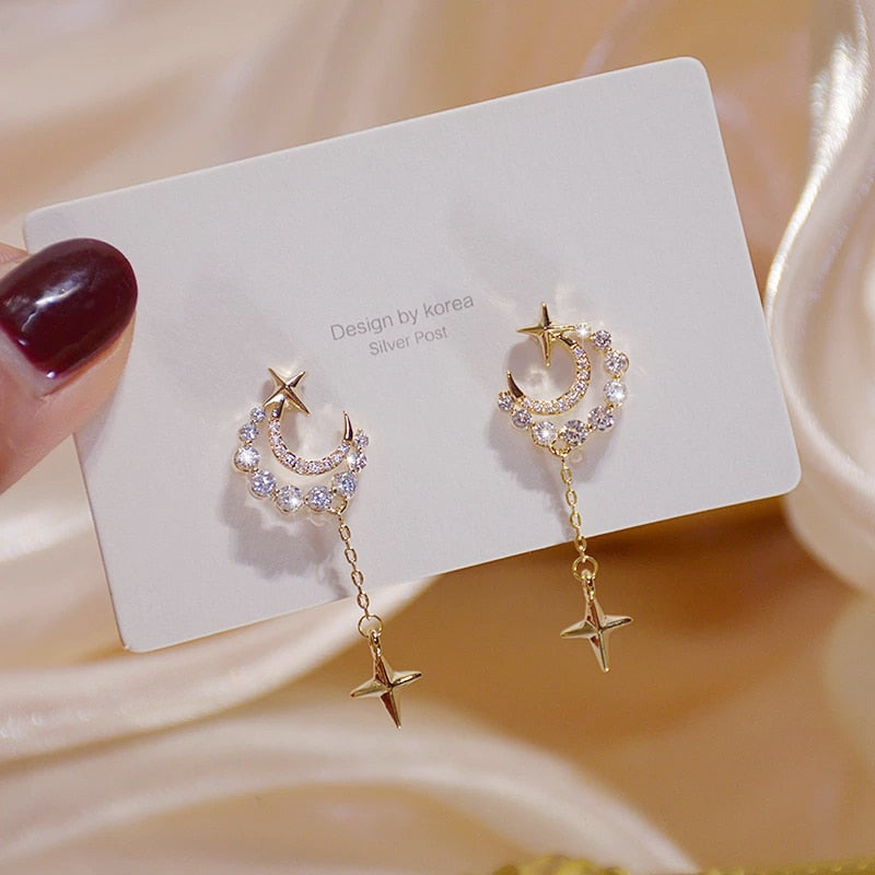 Golden Star & Moon Earrings