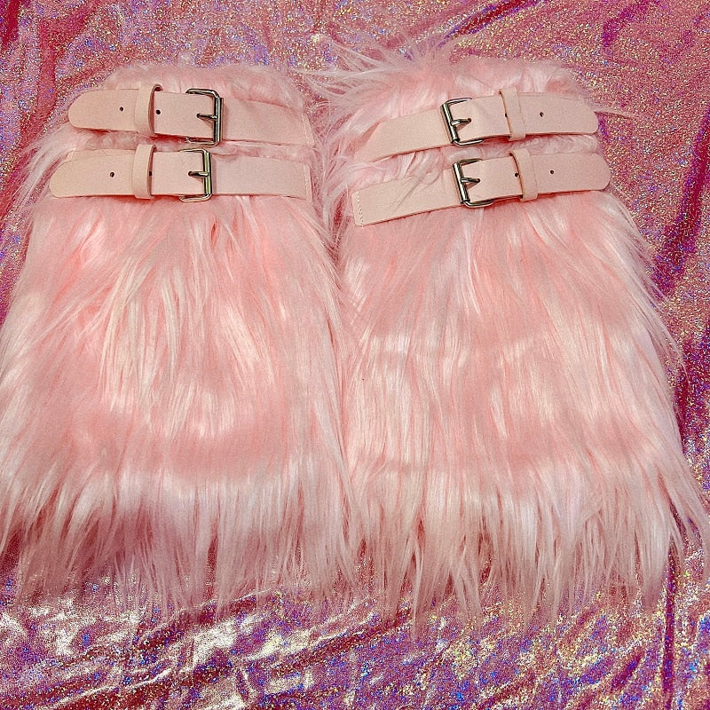 Harajuku Y2K Furry Leg Warmers