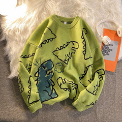 Harajuku Knitted Dinosaur Sweater