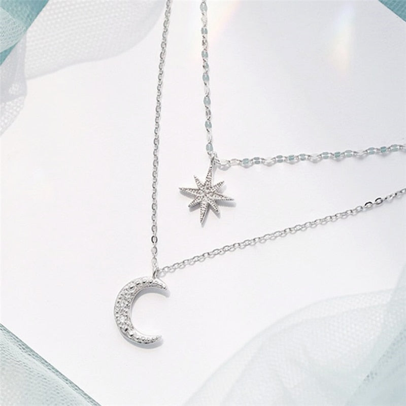 Shining Star & Moon Necklace