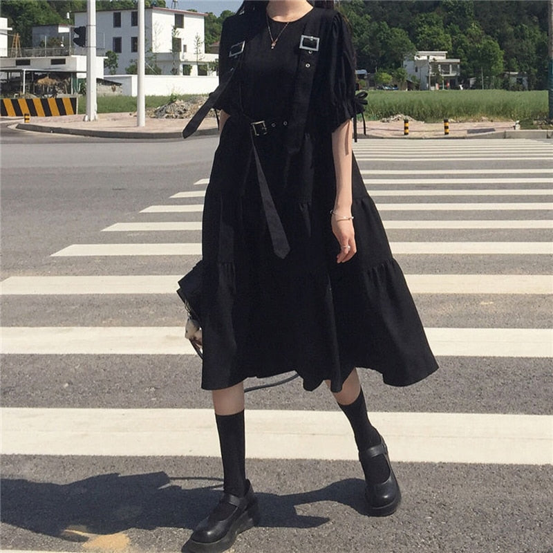 Japanese Harajuku Black Dress