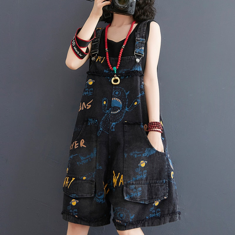 Denim Grunge Aesthetic Overalls
