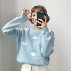 Ulzzang Clouds Kawaii Sweater