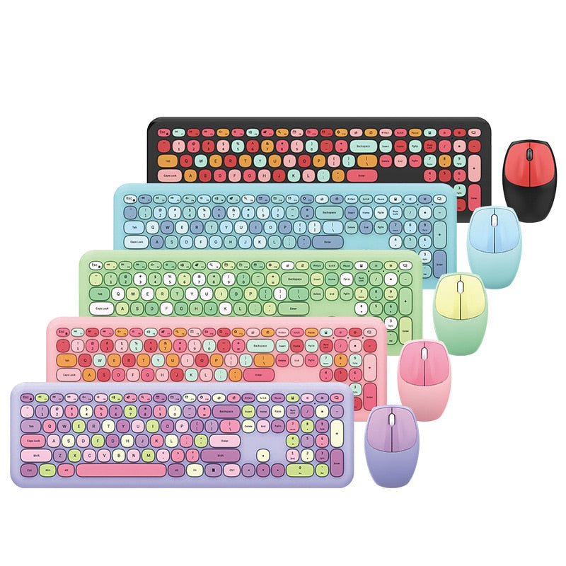 Colorful Wireless Keyboard & Mouse Kit