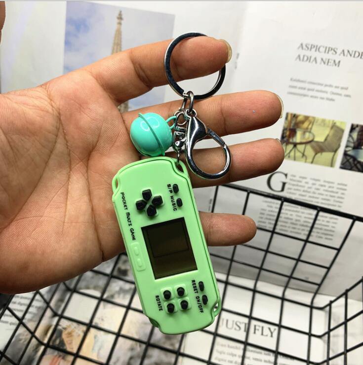 Retro game console keychain