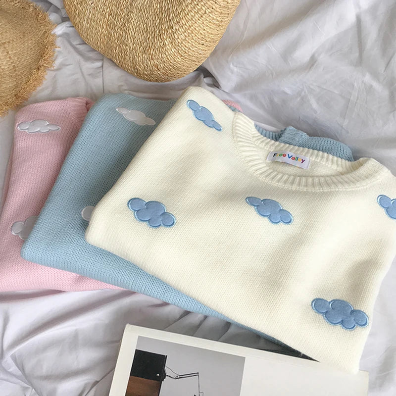 Ulzzang Clouds Kawaii Sweater