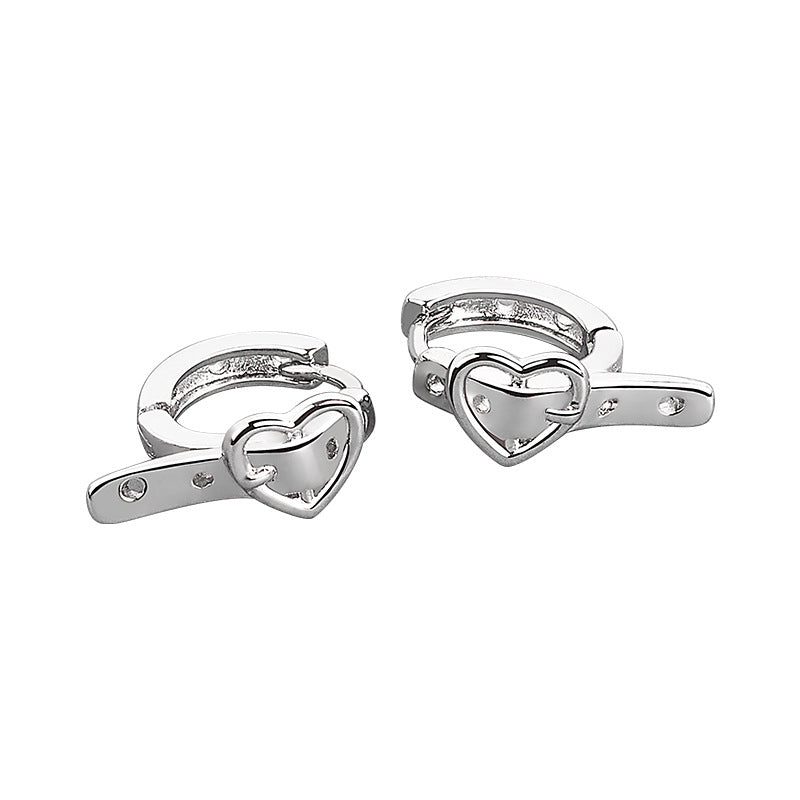 Silver Heart-shaped Earrings
