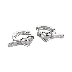 Silver Heart-shaped Earrings