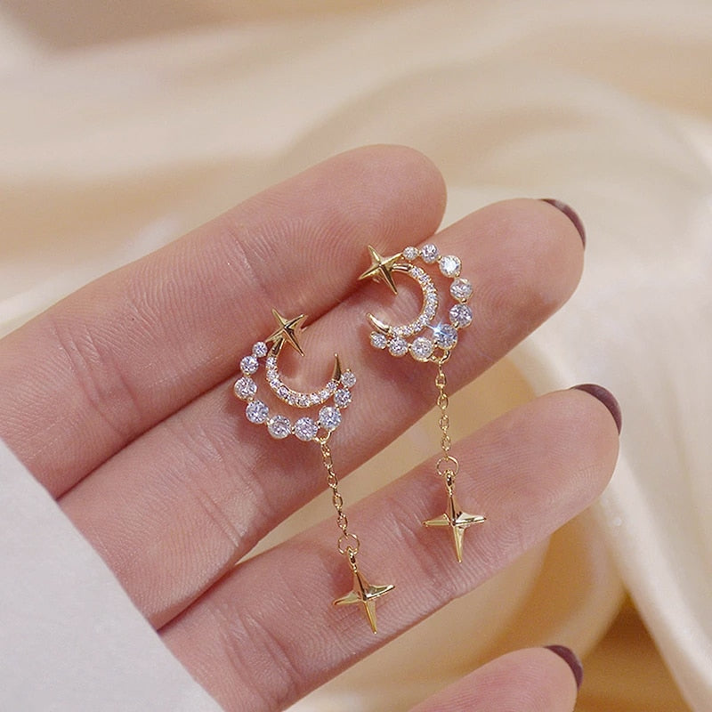 Golden Star & Moon Earrings