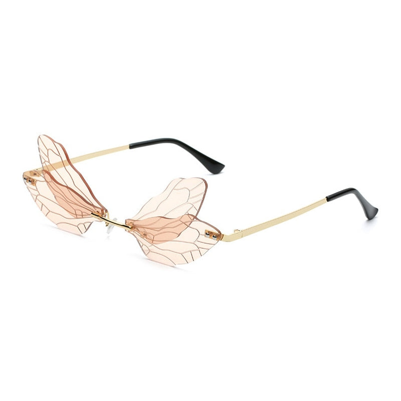Dragonfly Wing Rimless Glasses
