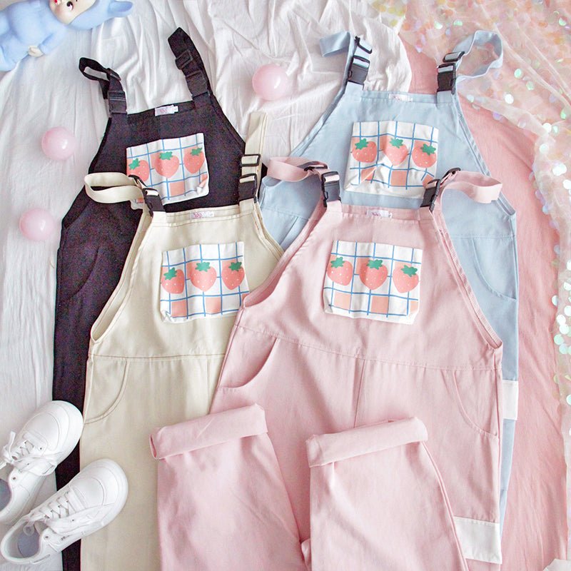 Cute Strawberry Overalls
