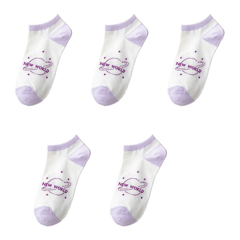 Ulzzang Girl Stars Planets Socks