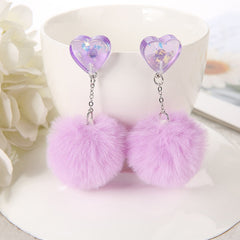Cute Fur Heart Earrings