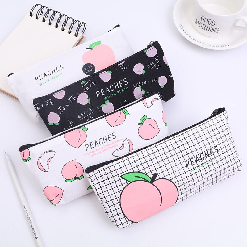 Kawaii Peach Pencil Case