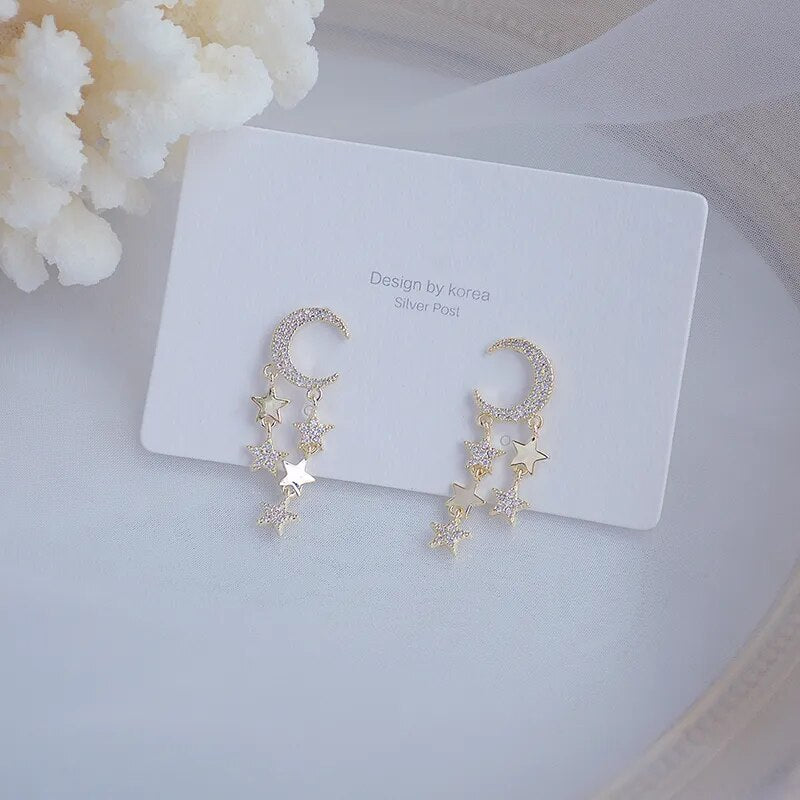 Korean Star & Moon Earrings