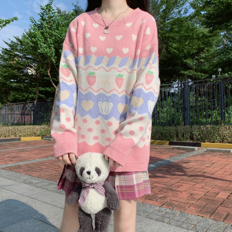 Japanese Kawaii Strawberry Sweater