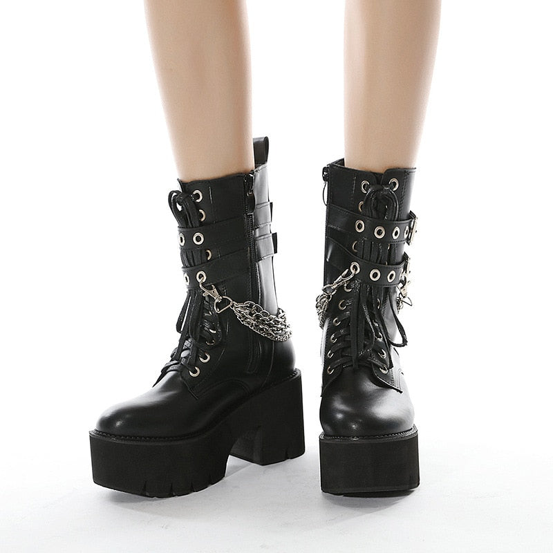 Chunky Punk Style Boots