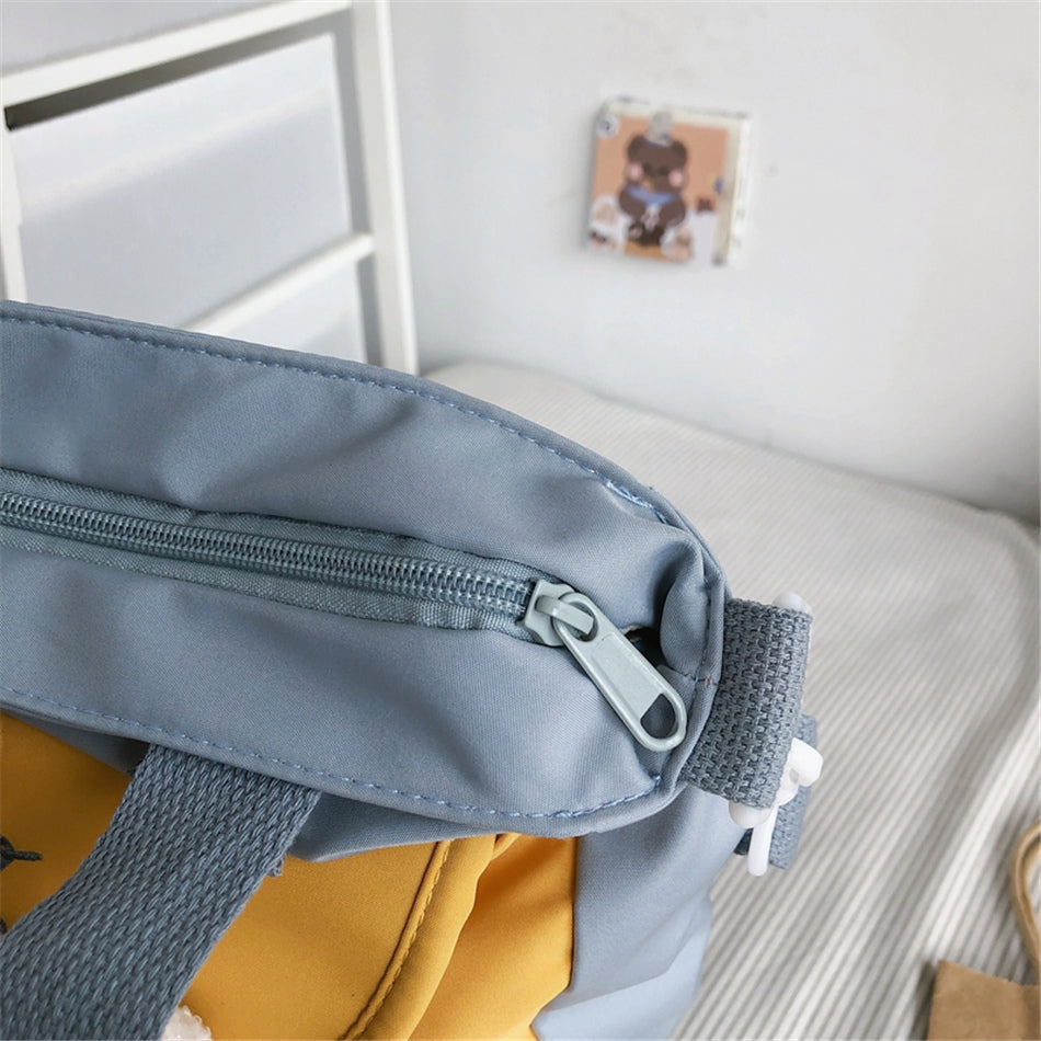 Nylon Patchwork Tote Bag