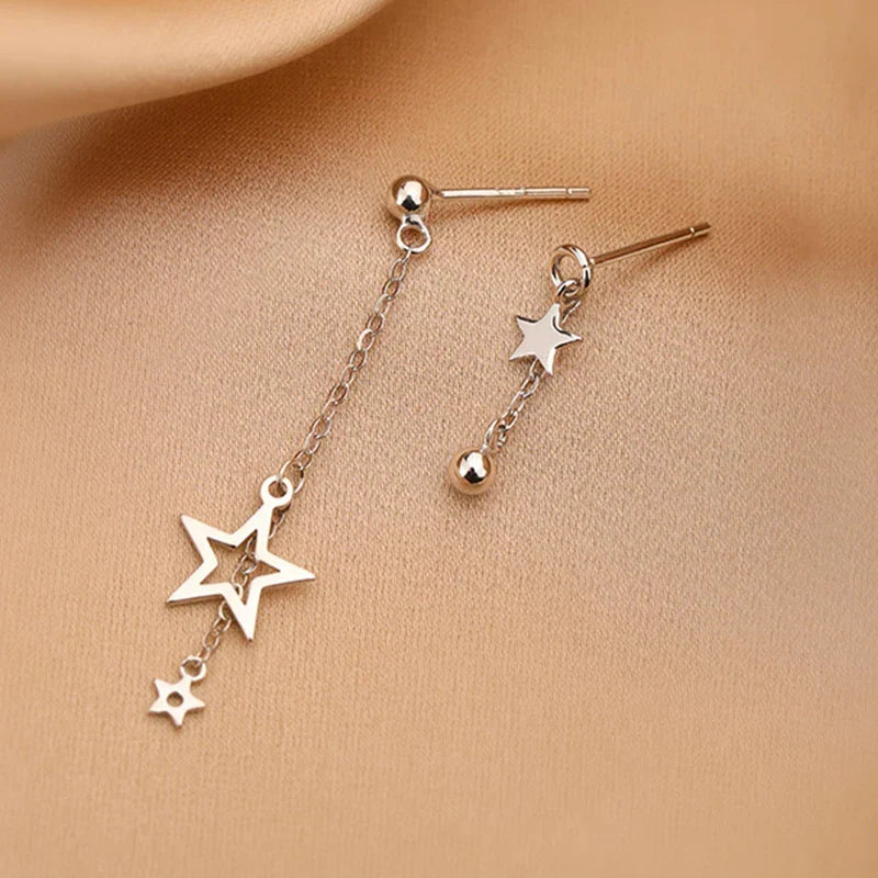 Korean Silver Star Earrings