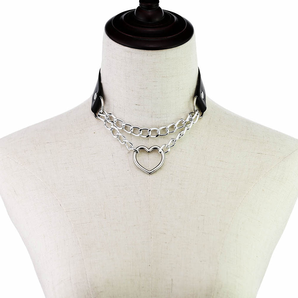 Metal Heart Choker