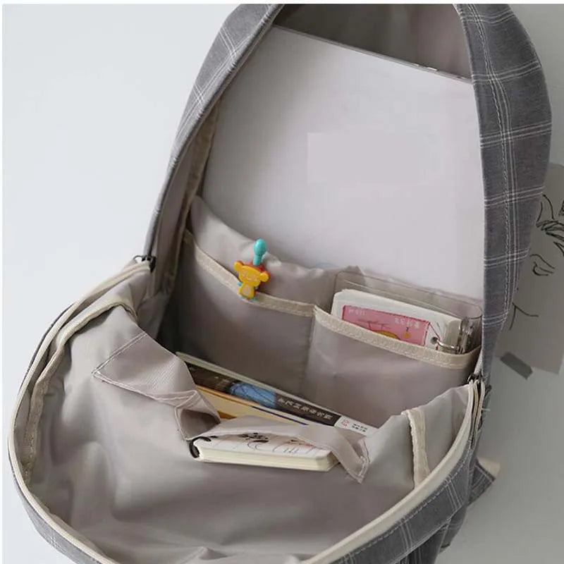 Korean Checkered School Bag