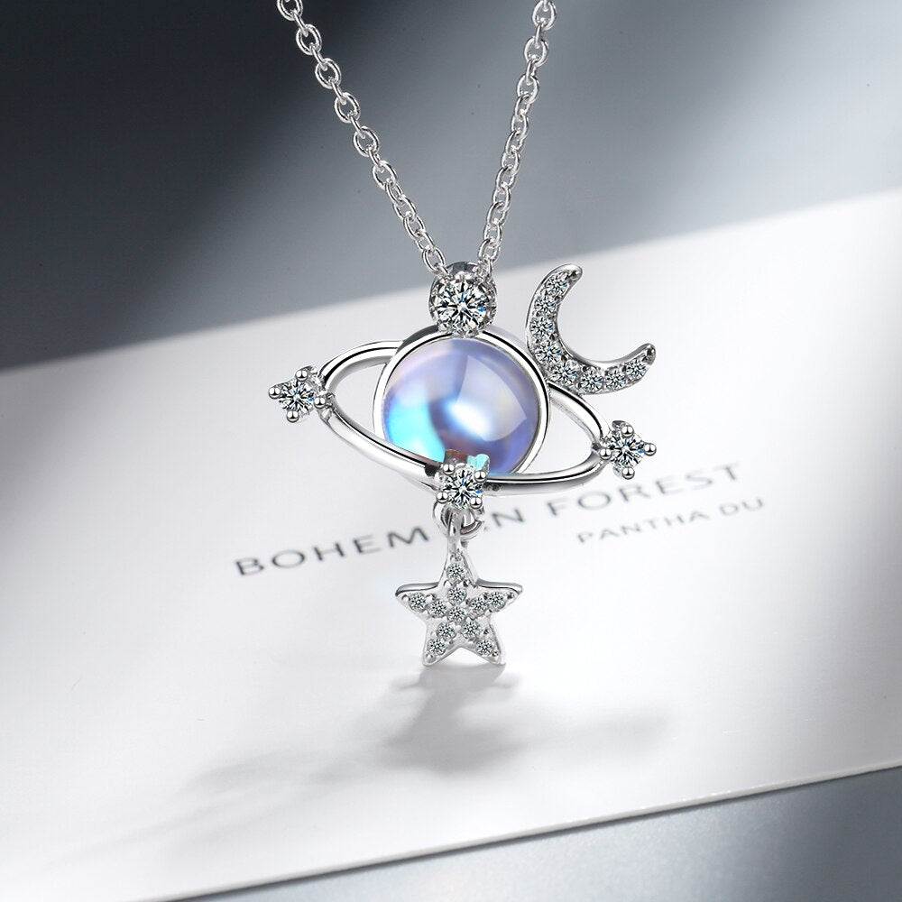 Moon & Planet Necklace