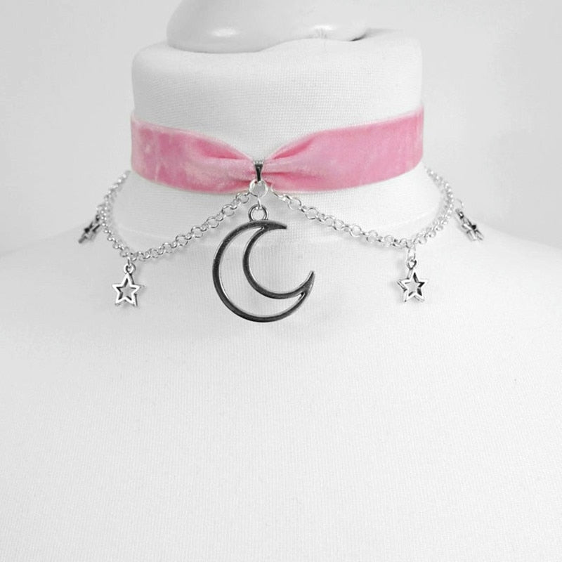Moon And Stars Chain Choker