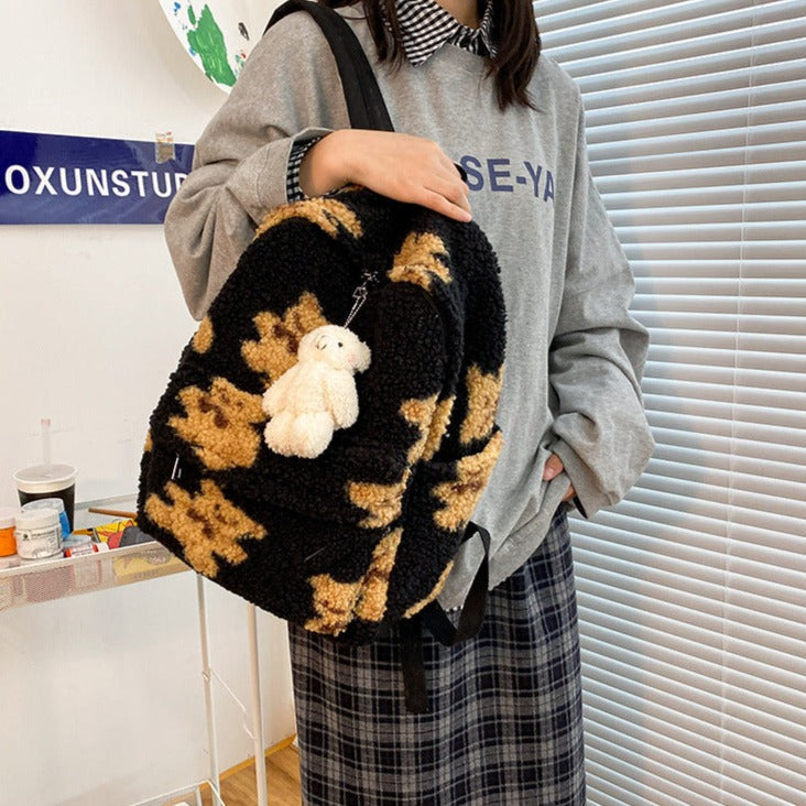 Cute Fluffy School Backpack