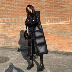 Windproof Glossy Parka Coat