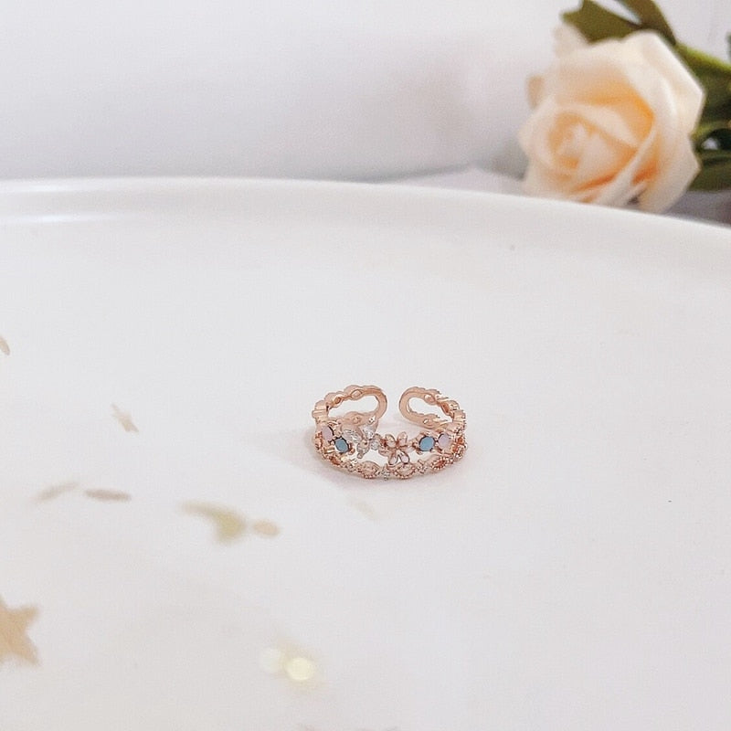 Heart & Flower Adjustable Rings