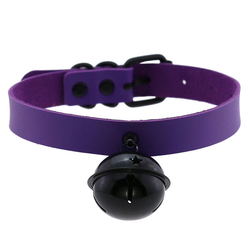 Purple Gothic Leather Chokers
