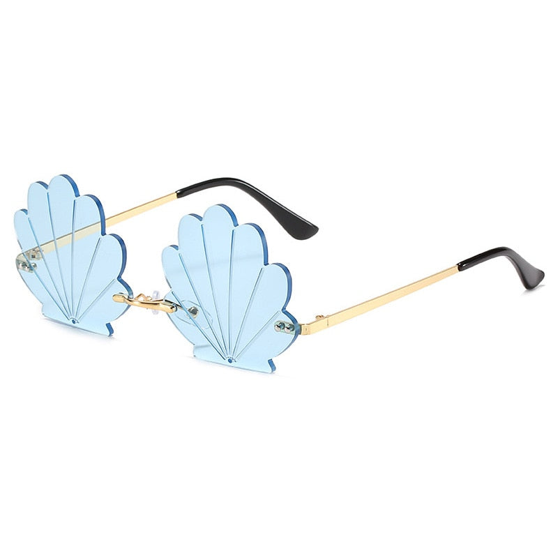 Retro Shell Rimless Sunglasses