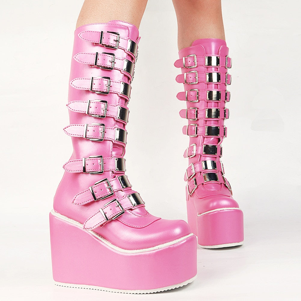 Pastel Gothic Platform Boots