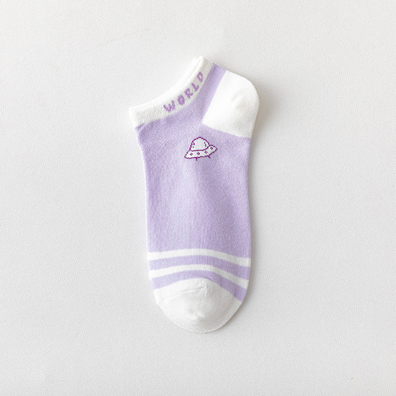 Ulzzang Girl Stars Planets Socks