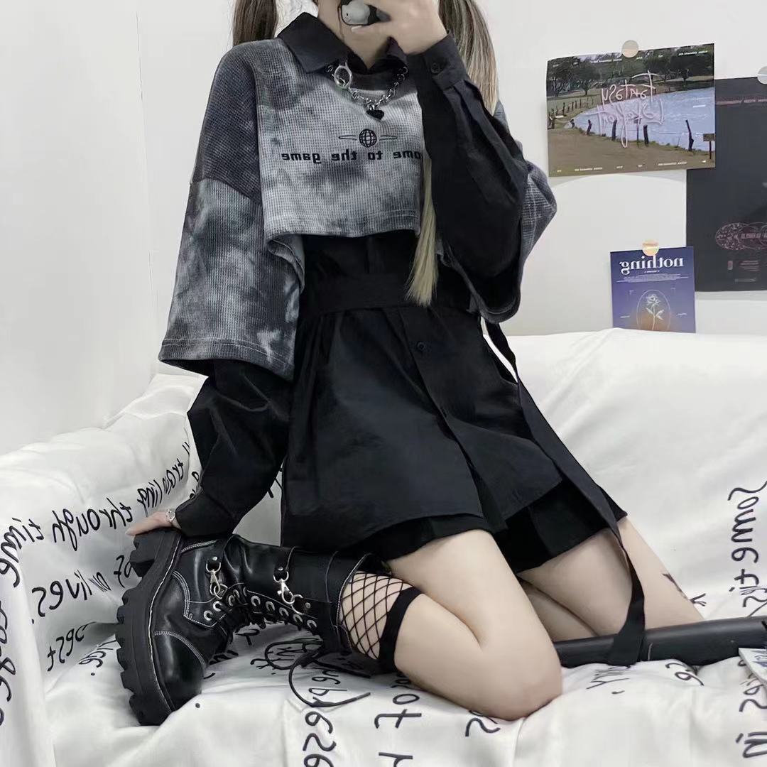 Y2K Harajuku Outfit Set - Top & Shirt