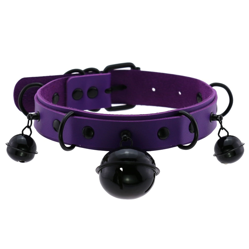 Purple Gothic Leather Chokers
