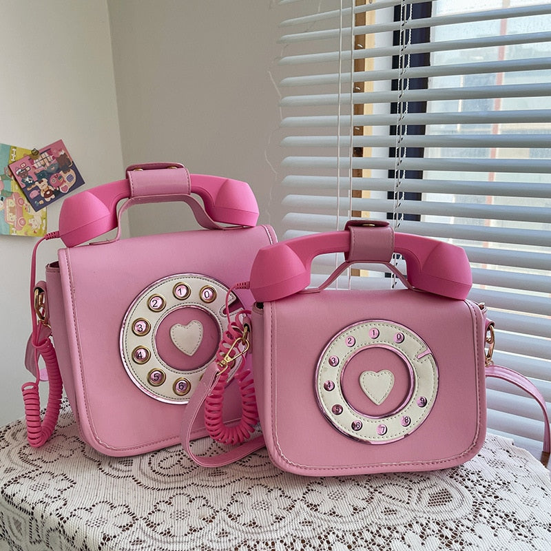 Vintage Telephone Shaped Shoulder Bag