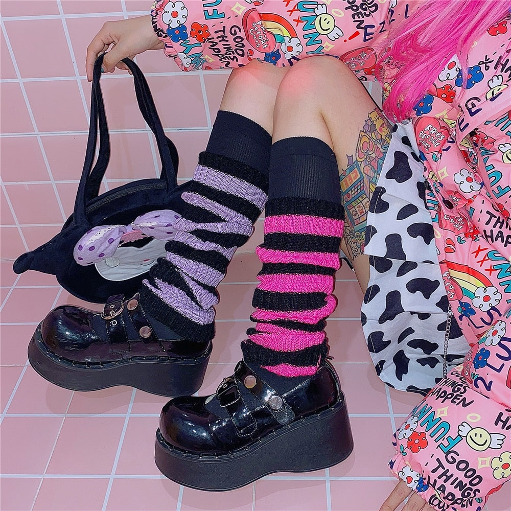 Y2K E-girl Goth Leg Warmers