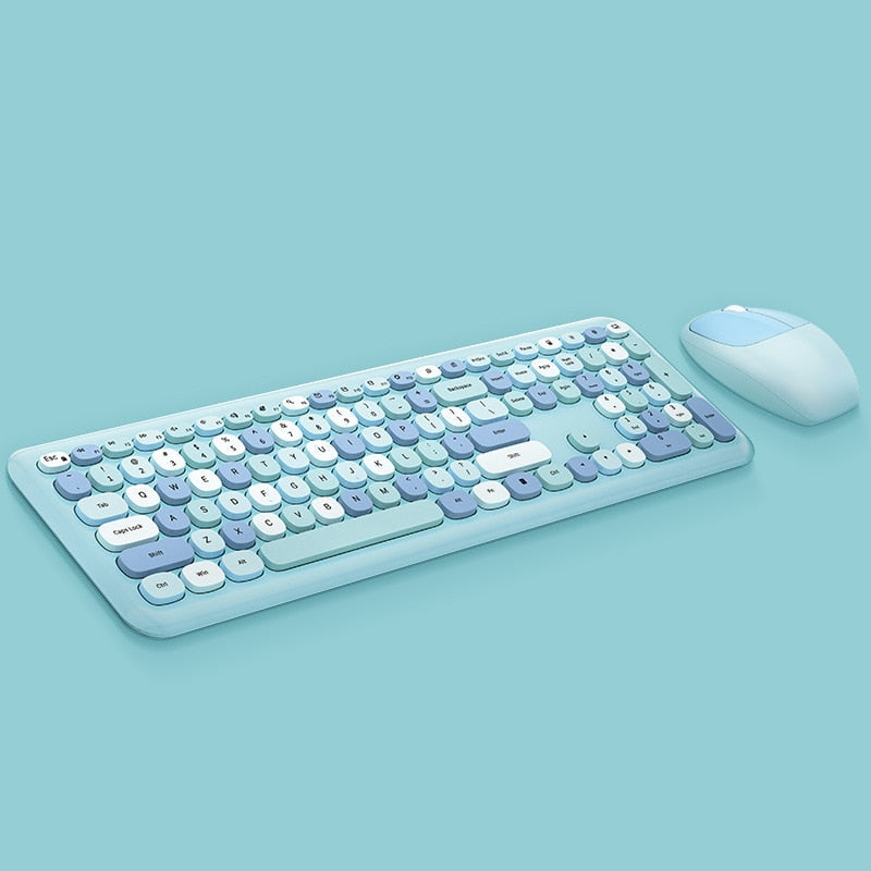 Colorful Wireless Keyboard & Mouse Kit