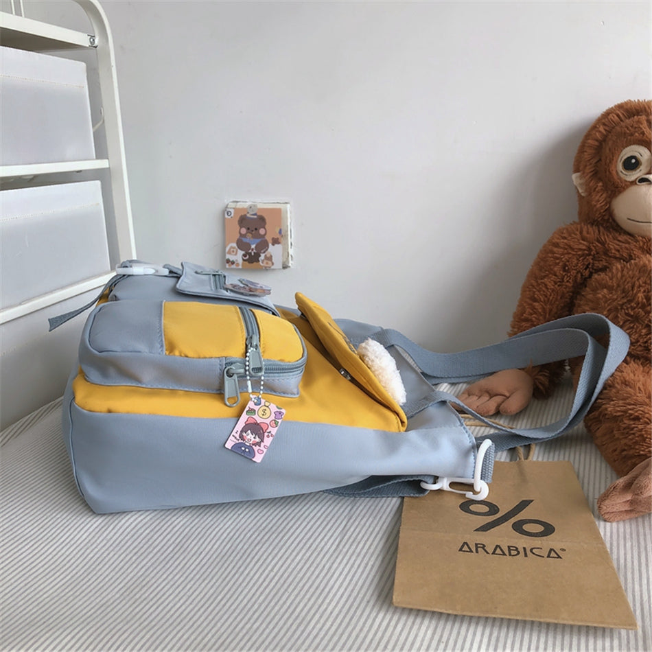 Nylon Patchwork Tote Bag