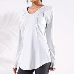 Quick Dry Loose Women's Hooded Yoga & Fitness Top