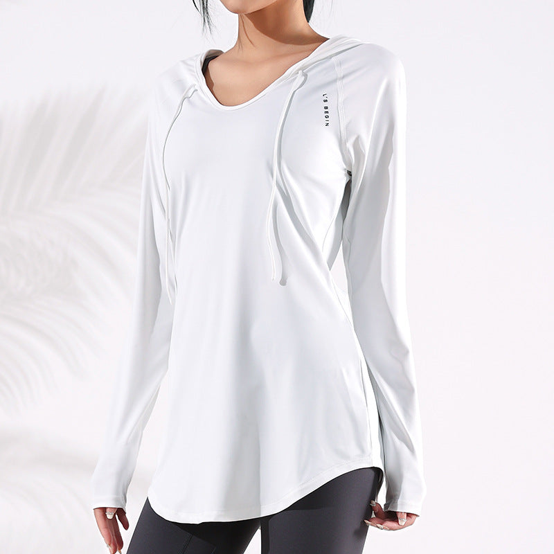 Quick Dry Loose Women's Hooded Yoga & Fitness Top