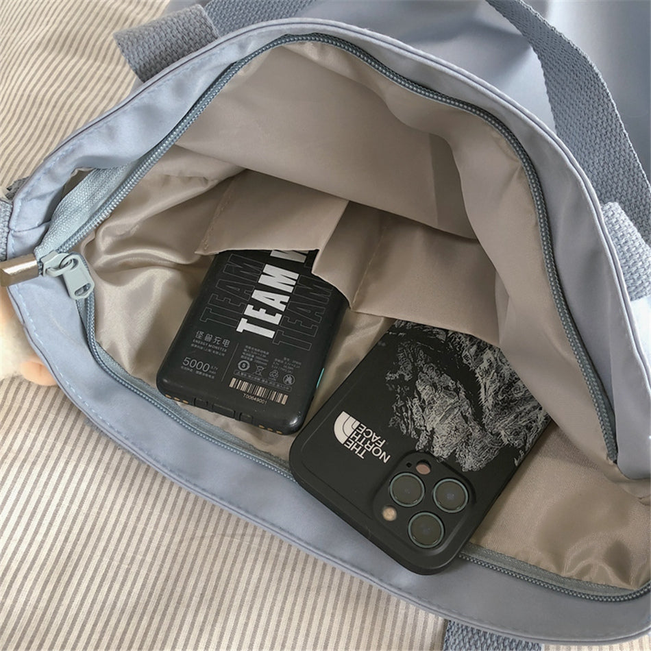 Nylon Patchwork Tote Bag
