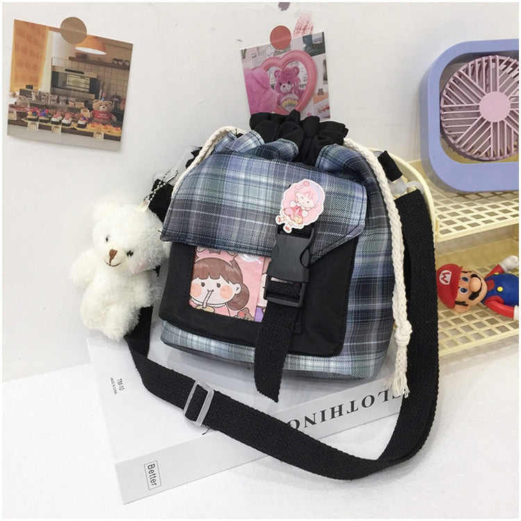 Summer Plaid Crossbody Shoulder Bag