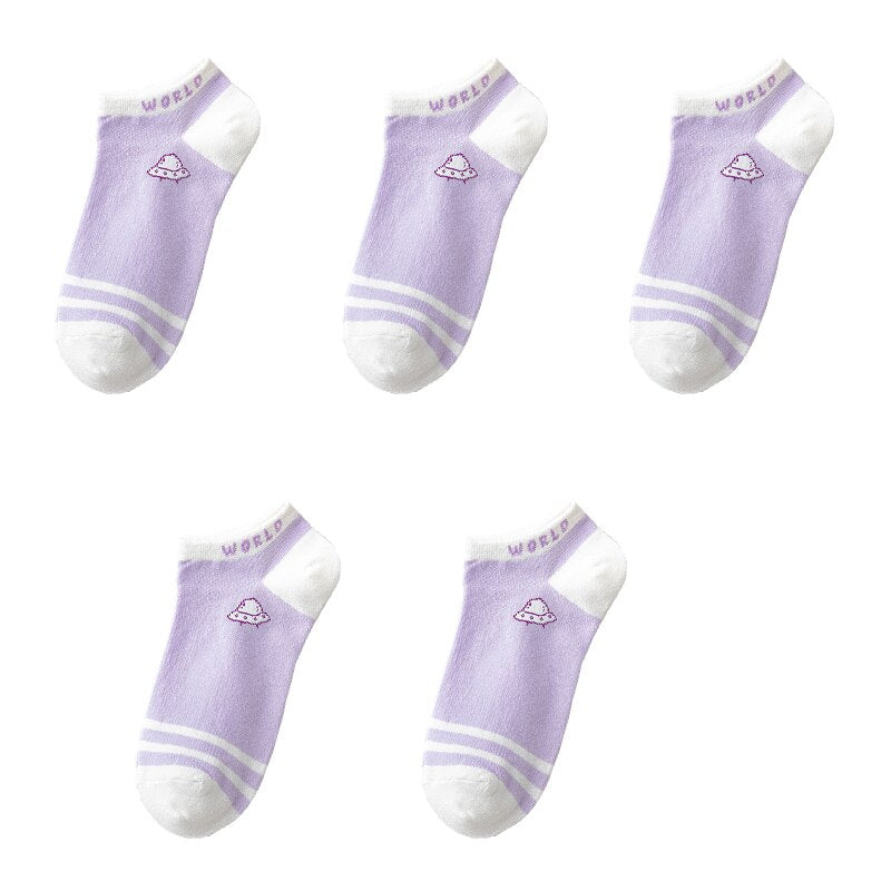 Ulzzang Girl Stars Planets Socks